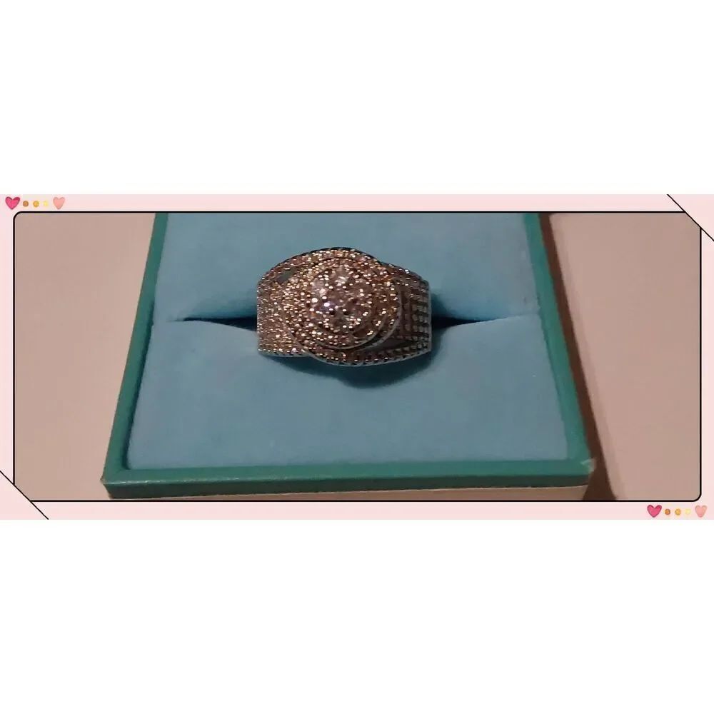 Gorgeous 3Ct. Round Cut Wrap Around Sim Diamond Cluster Cocktail Ring Sz 9